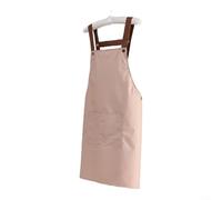 ComfyHarbor Waterproof Apron, With 2-Pockets, Adjustable PVC Kitchen Bib, For Cooking, Cleaning & Crafting, Unisex Water-Resistant Smock, With Neck And Waist Ties, Black(Pink)