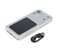 ComfyHarbor Wearable Back-Screen Phone Case with 3.0" Dynamic Display for 17 Pro Max, Video Wallpapers, Real-Time Call Notifications, Interactive(Silver)