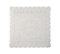 ComfyHarbor White Lace Tablecloth, Premium Polyester Embroidered Rose Floral Square Table Cover for Wedding Bridal Shower Dinner Party Home Decor, 60x60cm(60 * 60cm)