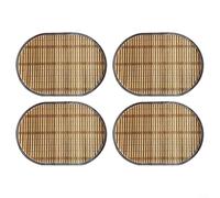 ComfyHarbor Wooden Placemats, Rustic Vintage Table Mats With Smooth Polished For Surface And Rope-Woven Edges For Kitchen Dining Table Decoration, To Clean And Design For Home & Garden