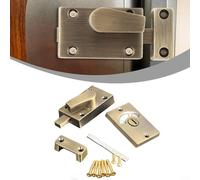 ComfyHarbor Zinc Alloy Bathroom Door Lock with Vacant/Engaged Indicator, Gold Privacy Latch for 12-18mm Toilet Partition Doors, Reversible Bolt for Public Restrooms