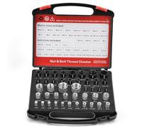 Comfylichi Thread Checker, Nut and Bolt Thread Checker, Bolt Size and Thread Gauge, 44 Individual Bolt and Nut Identifier Gauge (23 Standard & 14 Metric) Especially for Size Check in Tight Spaces