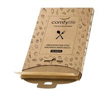 Comfylife 120 x Parchment Paper Sheets - No Curl, No Tear, No Burn Baking Paper (16 x 12 inch) - No Chemical Unbleached - Cookie Paper Precut Baking Sheets For Baking