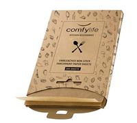 Comfylife 200 x Parchment Paper Sheets - No Curl, No Tear, No Burn Baking Paper (10 x 15 inch) - Precut Parchment Paper For Baking - No Chemical Unbleached Parchment Paper - Cookie Paper Baking Sheets