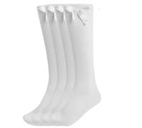 COMFYLOT & KK TRADERS MCR LTD® 3 Pairs, 6 Pairs Kids Girls Knee High Socks With Bow Girls School Uniform Party Casual Wear Cotton Stretch Plain Socks(White 3-PK 12-3)