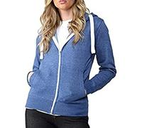 COMFYLOT & KK TRADERS MCR LTD Ladies Plain Zip Fleece Long Sleeve Hoodie Sweatshirt Hooded Top Sport Jacket Activewear (Denim, 18)