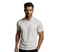 COMFYLOT & KK TRADERS MCR LTD Men’s Polo Short Sleeve T-Shirt, Premium Cotton Quick-Dry Golf Shirt, Casual Summer Sports Top with 3 Button Design White