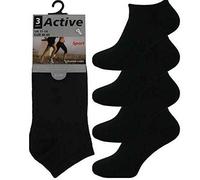 COMFYLOT & KK TRADERS MCR LTD Mens 3,6,12 Pairs Big Foot Trainer Socks Black White Stripe Sports Feet Size UK 11/14, Eur 45/49 (Plain Black, 3 Pair)