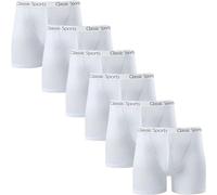 COMFYLOT & KK TRADERS MCR LTD Pack Of 6 Mens Classic Boxer Shorts | Adults Men's Classic Trunk Cotton Boxers, Stretchy Soft, Classic Fit Underwear,(Pack of 6, Medium) White