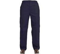 COMFYLOT & KK TRADERS MCR LTD Premium Mens Elasticated Waist Rugby Trousers, Super Soft Casual Plain Comfort Elastic Waistband with Drawcord Regular Fit Work Smart Men Pants, Navy Blue-42W / 29L