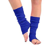 COMFYLOT & KK TRADERS MCR LTD® Women Fancy Stylish Acrylic Leg Warmers Plain 80s Party Neon Ballet Dance Ice Skating Accessories (Royal Blue)