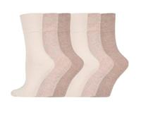 COMFYLOT & KK TRADERS MCR LTD® Womens Diabetic Socks Ladies Soft Cotton Honey Comb Top Non-Elastic Loose Top Socks | Hand Linked Toe Seams Socks(Beige,PK 6, 4-8)