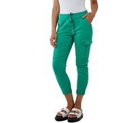 COMFYLOT & KK TRADERS MCR LTD® Womens Magic Super Stretch Plain Italian Cargo Trousers Ladies Crushed Casual Leggings Look Joggers Pants One Size(Jade)