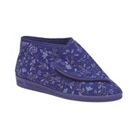 Comfylux Andrea Slippers Womens (Relaxed Fit) | Slippers | Blue Floral | UK Size 5