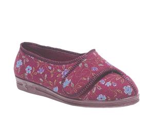 Comfylux Davina Womens | Slippers | Wine Floral | UK Size 5