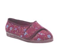 Comfylux Davina Womens | Slippers | Wine Floral | UK Size 9