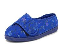 Comfylux Womens EEEE Super Wide Fit Comfort Slippers Orthopaedic Blue 5