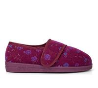 Comfylux Womens Super Wide Touch Fastening Washable Ideal Diabetic Slippers Wine (EEEE Fitting) 4 UK