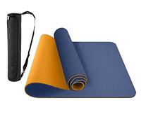ComFyMat Yoga Mat - Non-Slip Gym Mat for Pilates, Meditation, Fitness Exercise - 183cmx61cmx6mm (Navy/Orange)