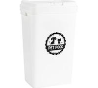 ComfyNex Airtight Pet Food Storage Container Flip Top Locking System With Integrated Scoop Plastic Birds Pet Dog Cat Animal Dry Food Dispenser Bin, Food Storage Box for Birds Cats Dogs (White, 53L)