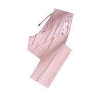 Comfys Fit StretchActive - Women's Ultra Stretch Ice Silk Quick Drying Comfort Casual Pants Over 50 Petite/Regular/Tall Summer Beach Lounge Trousers, Pink, XL