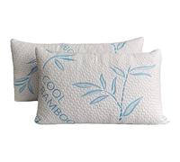 ComfySleep Queen Size 2 Pack Rayon Made from Bamboo Pillows for Sleeping, Cooling Shredded Memory Foam Adjustable Bed Pillow with, Removable/Washable Cover (Queen 2 Pack)