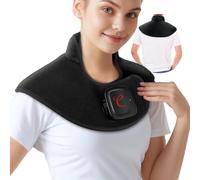 Comfytemp Cordless Weighted Neck and Shoulder Heat Pad, Rechargeable Heated Neck Warmer with 5000mAh Battery, 3 Heating Levels & Timer, Portable Heated Shoulder Wrap for Shoulder Neck Back Pain Relief