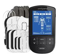 Comfytemp Dual Channel TENS Machine for Muscle Stimulation, Rechargeable TENS Unit with 24 Modes, Electronic Pulse Massager for Back, Shoulder, Arm, Hip, 10pcs TENS Electrodes Pads
