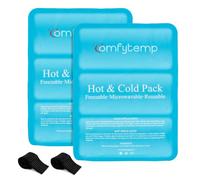 Comfytemp Large Ice Pack for Injuries (2 Packs), 27x37cm Reusable Gel Cold Pack with Straps for Back, Shoulder, Leg, Knee Pain Relief, Hot & Cold Compression Therapy for Sprains, Swelling, Bruises