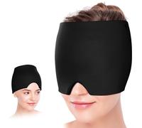 Comfytemp Migraine Relief Cap, Upgraded Odourless Headache Relief Cap, Reusable 360° Gel Surround Ice Pack Mask, Hot & Cold Therapy Headache Cap for Migraine, Tension, Sinus & Stress (Black)