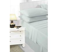 ComfyTrends 4 Piece Plain Bed Sheets Set In 22 Colors - (Flat Sheet + Fitted Sheet + Pair Of Pillow Cases) - Easy Care Non-Iron Poly Cotton Fabric (Duck Egg, Super King - Sheets Set)