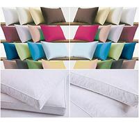 ComfyTrends Easy Care Plain Dyed Box Pillow Case Only - Polycotton Fabric Washable 1 Piece Pillow Cover In Size (45 x 70 x 8 cm, White)