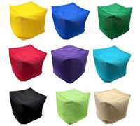 ComfyTrends Waterproof Cube Bean Bag Indoor Outdoor Footstool Square Pouffe Medium Size 40 x 40 x 40 cm Beanbag (Red, Medium (40 x 40 x 40 cm))