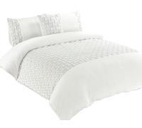 ComfyTrends Xmas Trees Teddy Fleece Bedding Set - Ultra Soft Trees Design Duvet Cover or Matching Cushion Cover or Throw (White, King Duvet Set)