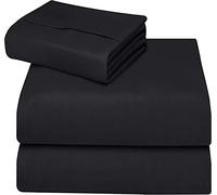 ComfyWell Fitted Sheets King Size - King Size Fitted Sheet Extra Deep (35 cm) - Soft Brushed Microfibre Fabric Bed Sheets- Shrinkage and Fade Resistant. (King (150x200cm), Black)