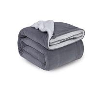 ComfyWell Sherpa Fleece Blanket, Soft and Cozy - Throw Blanket, Large Fluffy Blanket throws for Sofa, Couch, Bed, Travel, Thick Thermal Warm Bed Blanket 150x200cm. (Twin/Double, Grey)