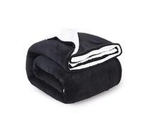 ComfyWell Sherpa Fleece Blanket, Soft and Cozy - Throw Blanket, Large Fluffy Blanket throws for Sofa, Couch, Bed, Travel, Thick Thermal Warm Bed Blanket 200x240cm. (King, Black)