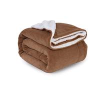ComfyWell Sherpa Fleece Blanket, Soft and Cozy - Throw Blanket, Large Fluffy Blanket throws for Sofa, Couch, Bed, Travel, Thick Thermal Warm Bed Blanket130x150cm. (Travel/Single, Camel)