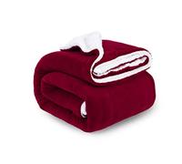 ComfyWell Sherpa Fleece Blanket, Soft and Cozy - Throw Blanket, Large Fluffy Blanket throws for Sofa, Couch, Bed, Travel, Thick Thermal Warm Bed Blanket 150x200cm. (Twin/Double, Burgundy)