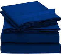 ComfyWell Single Duvet Set - Plain Duvet Cover Sets Bedding Quilt Cover Single Size Bed with 1 Pillowcases Zipper Closure-Ultra Soft Brushed Microfiber.(Single(135x200cm), Navy Blue)