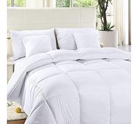 ComfyWell Super King Duvet - Plain Quilt Comforter Bedspreads, Coverlets & Sets, 2 Pillowcases Warm and Anti Allergy All Season Coverless Duvet, Throws For Bed.(Super King (220x260cm), White)