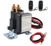 Comgooldool 12V Remote Kill Switch Battery Disconnect With 200A Current For Car Lawn Mower, Heavy Duty Power Off Kit Includes 2 Remotes And 4AWG Cables For Vehicle Security