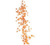 Comgooldool 170Cm Artificial Maple Leaf Vine Decoration With Realistic Red Green Orange Leaves, Flexible Wire Stem For Home Decor Photography Props Wedding(Autumn Tangerine)