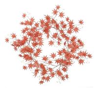 Comgooldool 170Cm Artificial Maple Leaf Vine Decoration With Realistic Red Green Orange Leaves, Flexible Wire Stem For Home Decor Photography Props Wedding(Red)