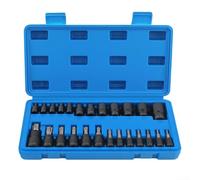 Comgooldool 25-Piece E-Type Socket And T-Star Bit Set, Alloy Steel for TORX Wrench Kit With for CR-V Sockets T8-T60 E4-E22 For Automotive Motorcycle Repair In Blue Storage Case