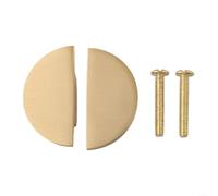 Comgooldool 2Pcs Half Moon Brass Drawer Knobs Golden Finish Cabinet Pull Handles for Kitchen Dresser Closet Bathroom Furniture, Smooth Semi-Circle Design with Rust-Resistant Material