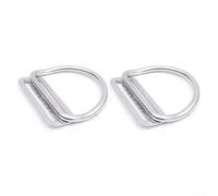 Comgooldool 316 Stainless Steel Scuba Diving D-Ring Slider for 2-Inch Weight Belt, Sidemount Webbing Retainer Stopper, Adjustable Trim Gear for Divers, Silver, 62x66mm(2pcs)