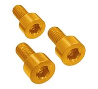 Comgooldool 3Pcs Electric Guitar Tremolo Bridge Locking String Nut Screws, Aluminum Alloy Hexagonal Replacement Parts for Floyd Rose Style Guitars, 42mm String Lock Hardware(Gold)