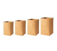 Comgooldool 4-Pack Washable Kraft-Paper Bags for Plants, Potatoes & Onions-Degradable Storage Sacks with Design for Home, Garden & Office Organization-4 Sizes(Square)