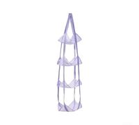 Comgooldool 4-Tier Wall-Mounted Ball Storage Rack, for heavy-duty Mesh Organizer For Basketball Soccer Toys, Space-Saving Vertical Holder For Garage Bedroom Gym, Black(Four Purple)